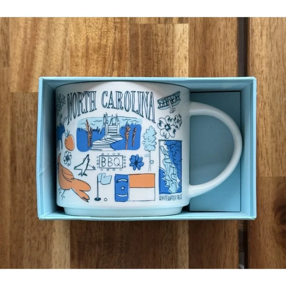 Starbucks North Carolina Been There Series Coffee Mug Ceramic Cup NEW BOX DAMAGE